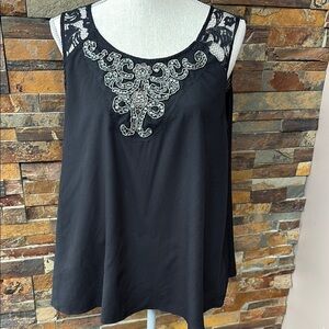 Elegant Black Lace Embellished Women's Top “Atmosphere”
